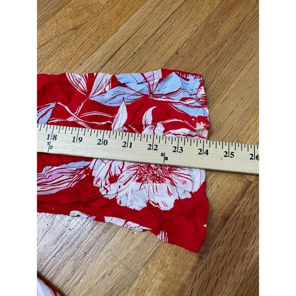 Free People Bella Women's Red 2x Blouse Romantic Babydoll Floral Boho Top - Picture 10 of 13